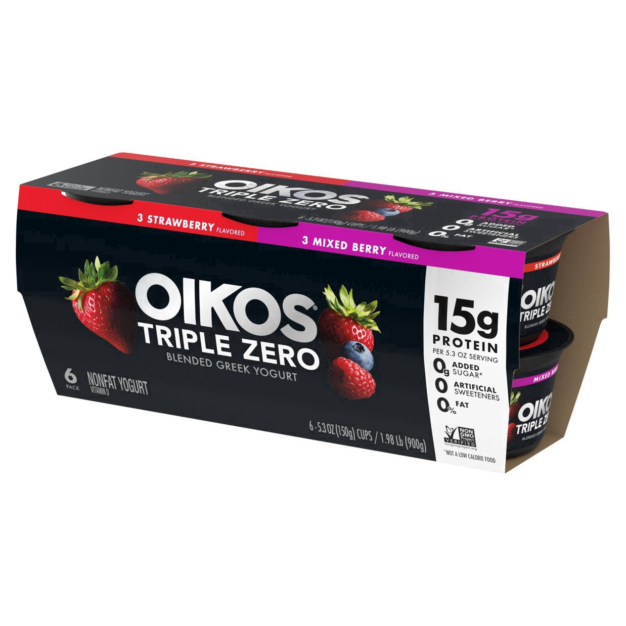 slide 78 of 98, Oikos Triple Zero Variety Pack Greek Yogurt - 6ct/5.3oz Cups, 5.3 oz