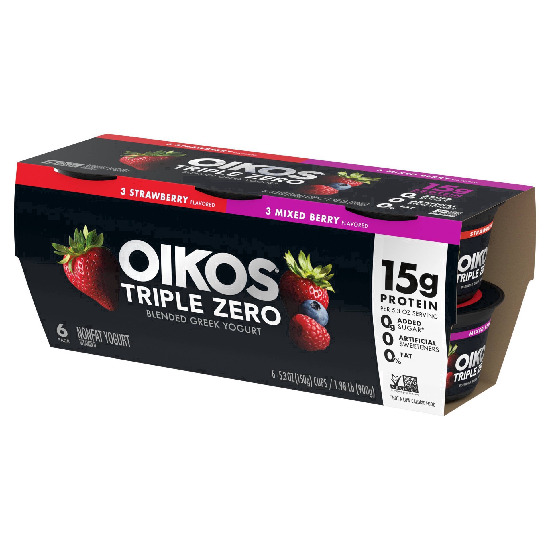 slide 17 of 98, Oikos Triple Zero Variety Pack Greek Yogurt - 6ct/5.3oz Cups, 5.3 oz