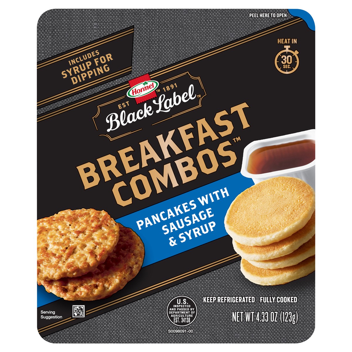slide 1 of 1, HORMEL BLACK LABEL BREAKFAST COMBOS Breakfast Kits with pancakes and sausage, 4.33 oz