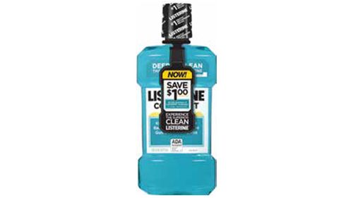 slide 1 of 1, Johnson's® Listerine Cool Mint Antiseptic, 1.8 fl oz