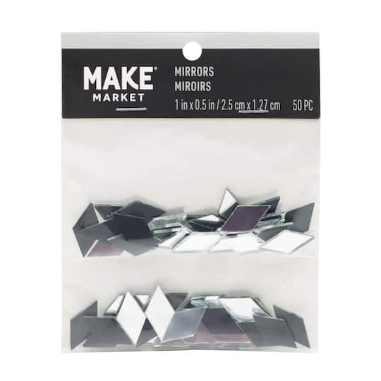 slide 1 of 3, 1" Diamond Glass Mirrors, 50ct. By Make Market, 50 ct