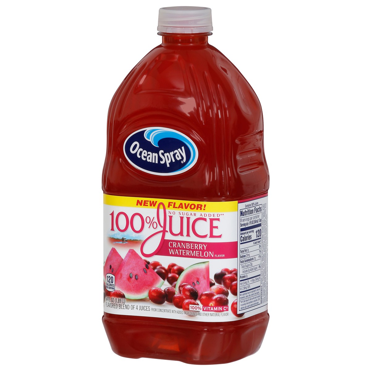 slide 3 of 9, Ocean Spray 100% Juice Cranberry Watermelon Juice Blend, 64 Fl Oz Bottle, 64 fl oz