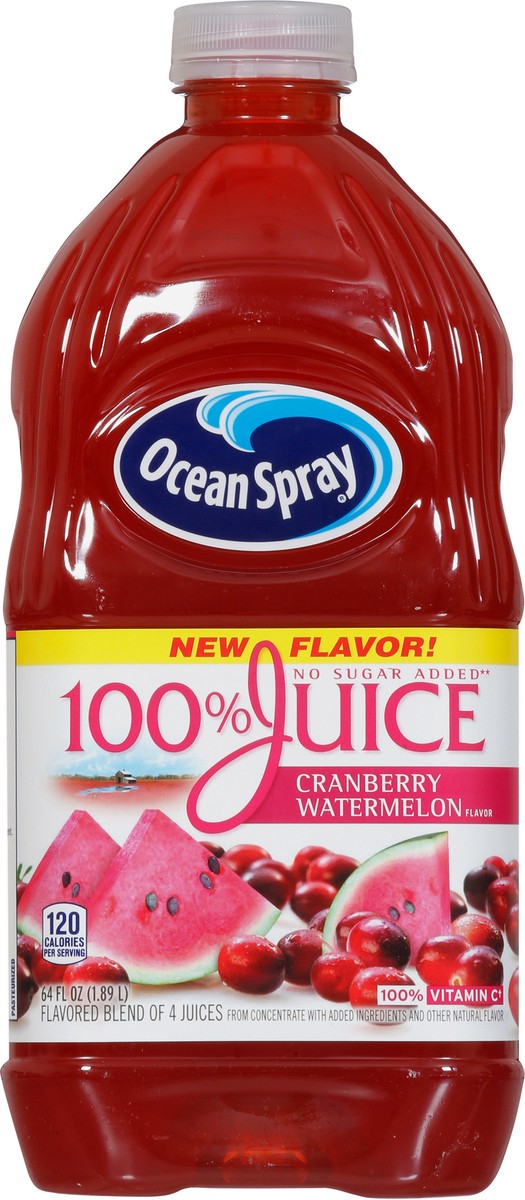 slide 6 of 9, Ocean Spray 100% Juice Cranberry Watermelon Juice Blend, 64 Fl Oz Bottle, 64 fl oz