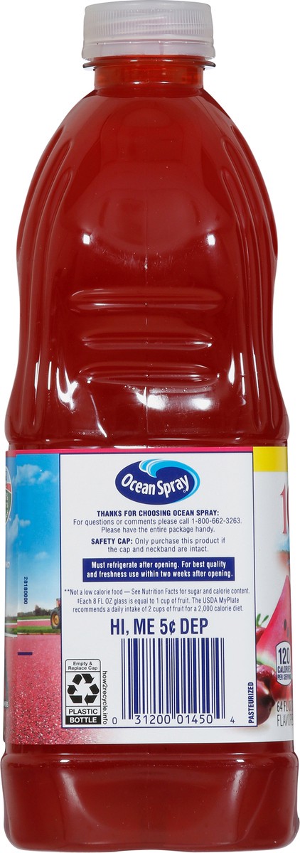 slide 8 of 9, Ocean Spray 100% Juice Cranberry Watermelon Juice Blend, 64 Fl Oz Bottle, 64 fl oz