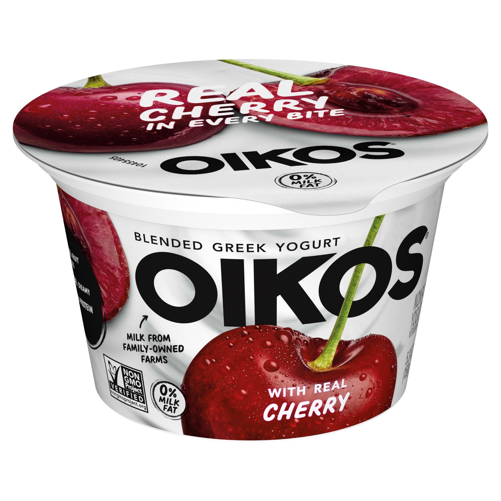 slide 5 of 5, Oikos Blended Greek Nonfat Yogurt, Cherry, 5.3 oz., 5.3 oz