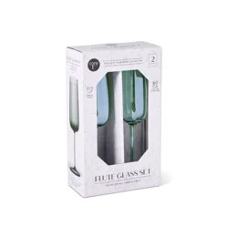 Core Kitchen Roma Flute Glass Set - Green, 2 pk / 8.5 oz
