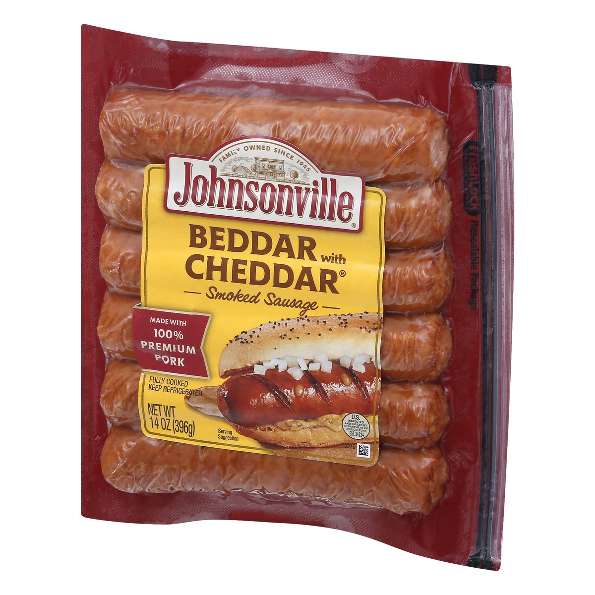 slide 3 of 9, Johnsonville Smoked Beddar with Cheddar Sausage 14 oz, 14 oz