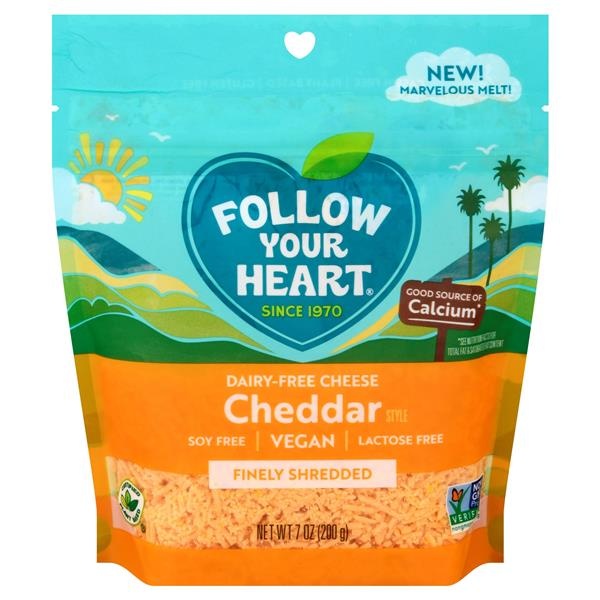slide 1 of 1, Follow Your Heart Dairy-free Shredded Cheddar, 7 oz