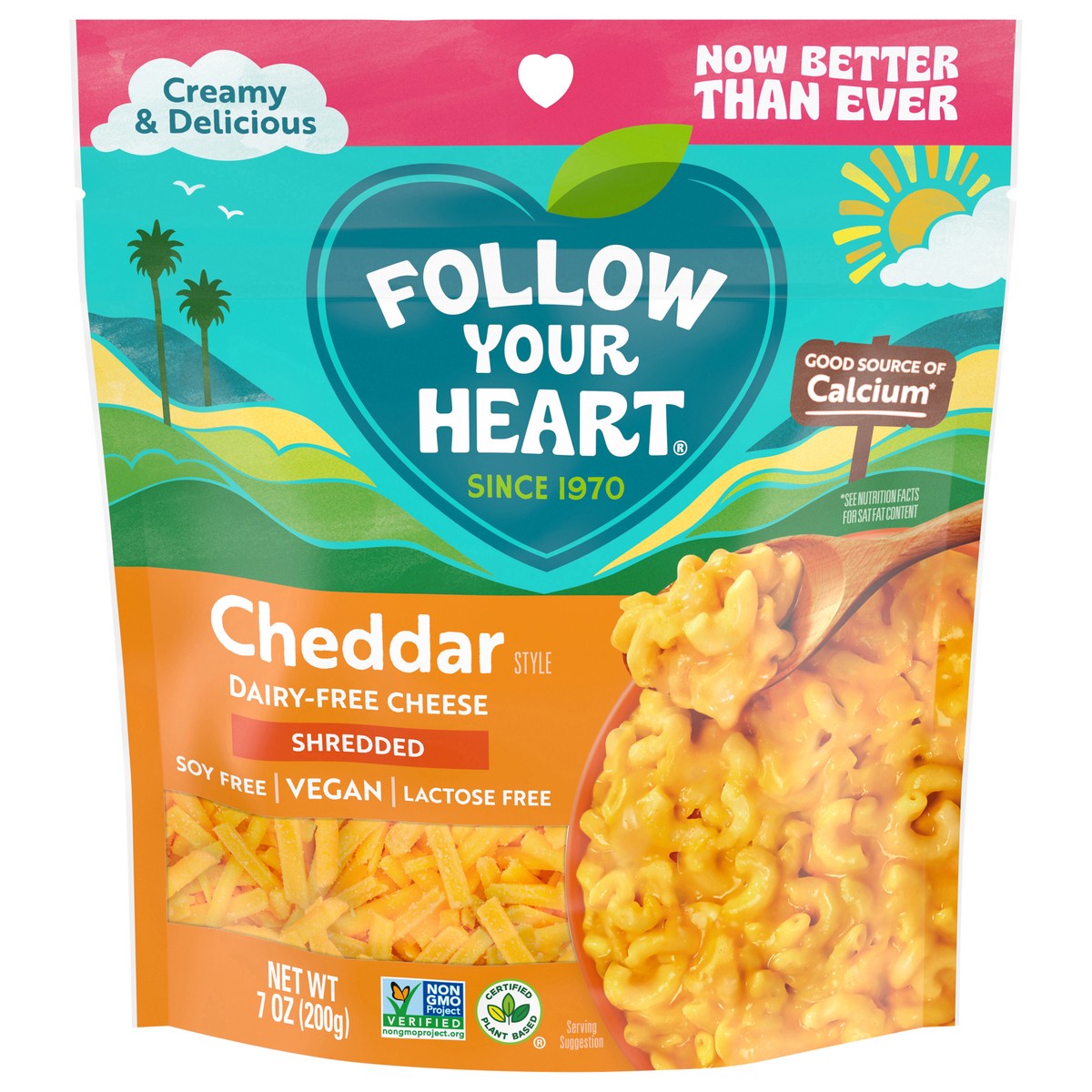 slide 1 of 5, Follow Your Heart Dairy Free Cheese, Shredded Cheddar Style, Vegan, Gluten Free, 7 OZ Pack?, 7 oz