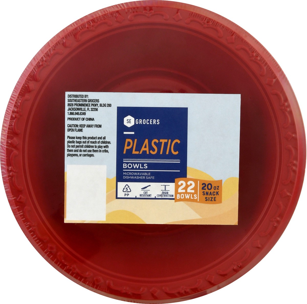 slide 9 of 11, Best Choice Plastic Bowls Red, 22 ct