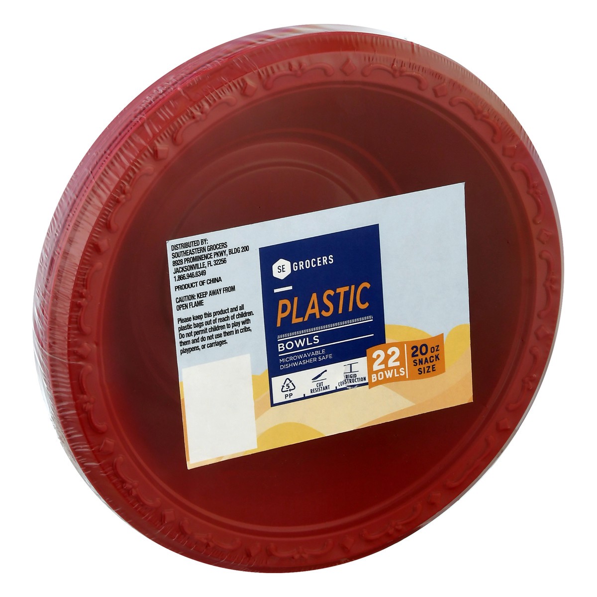 slide 6 of 11, Best Choice Plastic Bowls Red, 22 ct