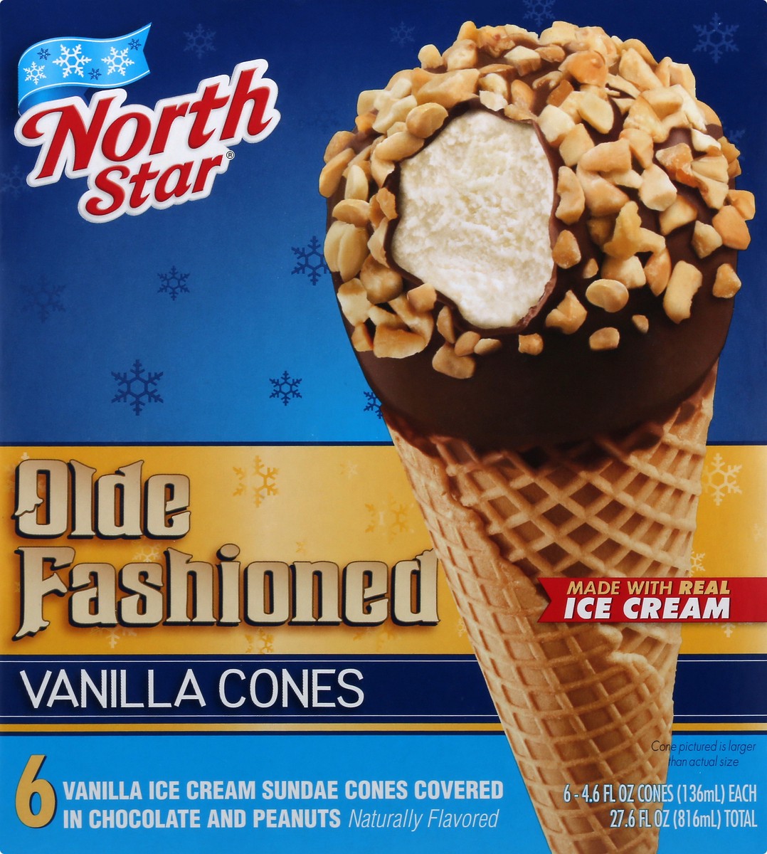 slide 2 of 14, North Star Vanilla Cones Ice Cream 6 ea, 6 ct