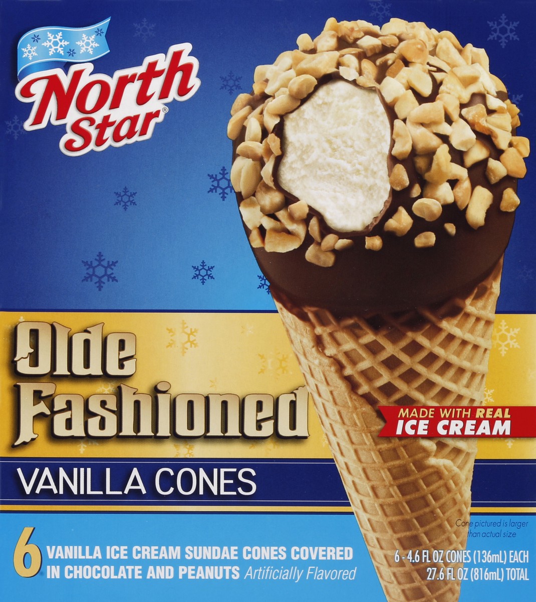 slide 7 of 14, North Star Vanilla Cones Ice Cream 6 ea, 6 ct