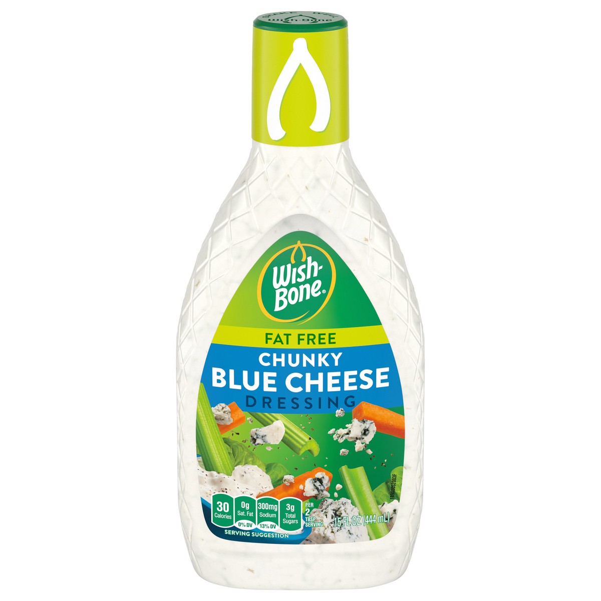 slide 1 of 5, Wish-Bone Chunky Fat Free Chunky Blue Cheese Dressing 15 fl oz, 15 fl oz