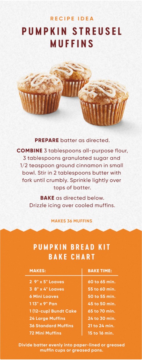 slide 8 of 12, Libby's Classic Pumpkin Bread Kit with Icing, 56.1 Oz, 1 ct