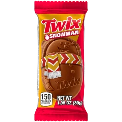 TWIX Caramel Cookie Snowmen Christmas Candy Bar, 1.06 Oz