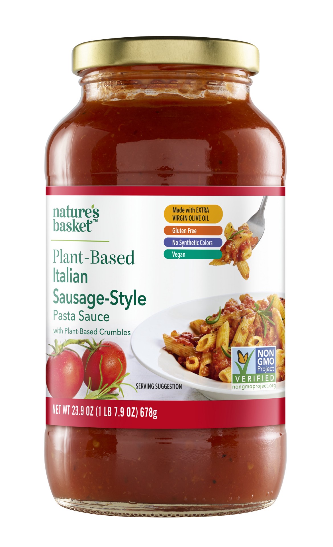 slide 1 of 1, nature's basket Nb Italian Sausage Sauce, 23.9 oz