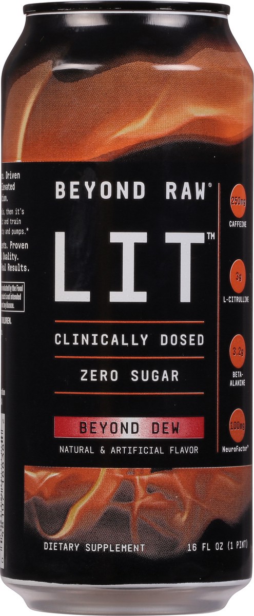 slide 5 of 12, Beyond Raw LIT Zero Sugar Beyond Dew Energy Drink 16 fl oz, 16 fl oz