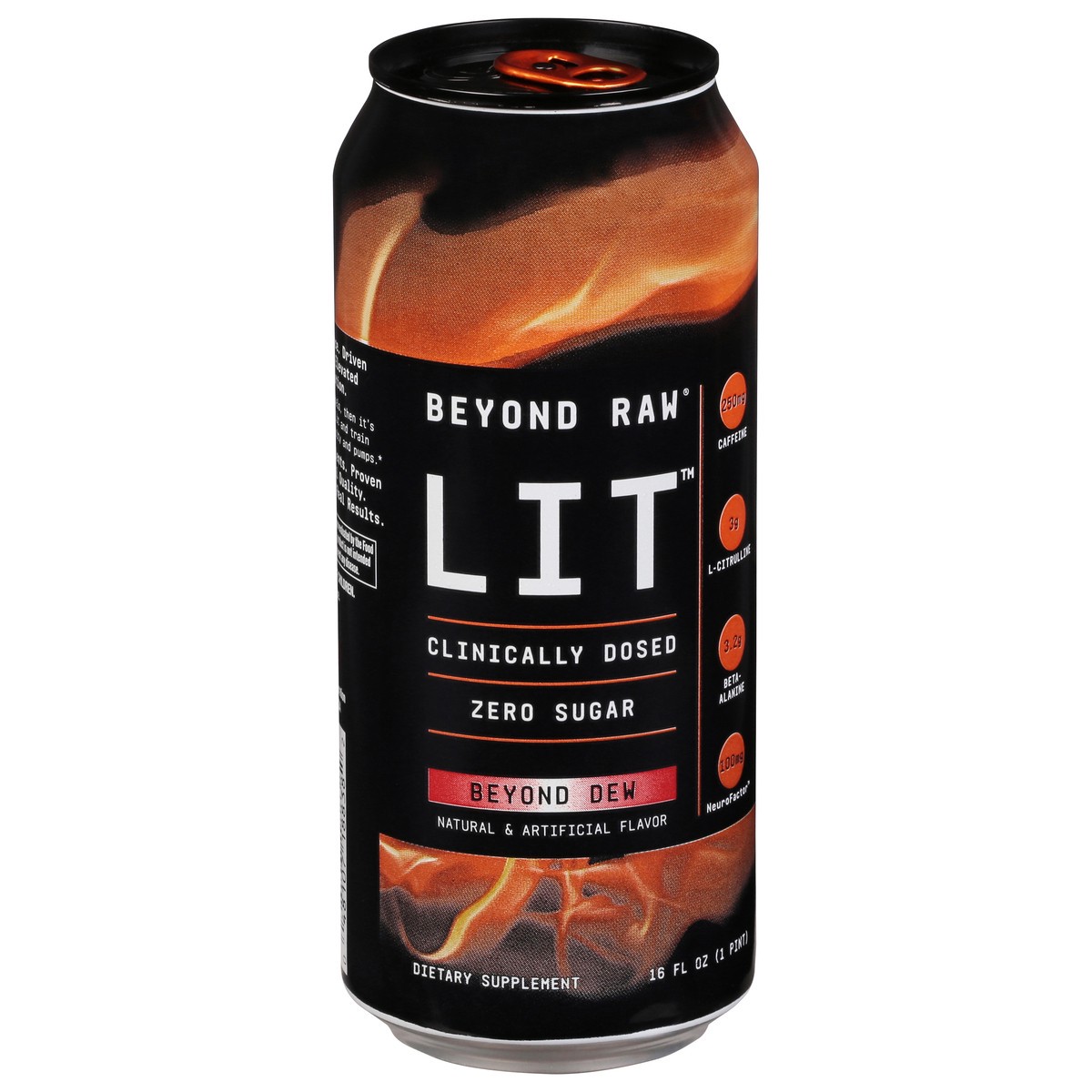 slide 1 of 12, Beyond Raw LIT Zero Sugar Beyond Dew Energy Drink 16 fl oz, 16 fl oz