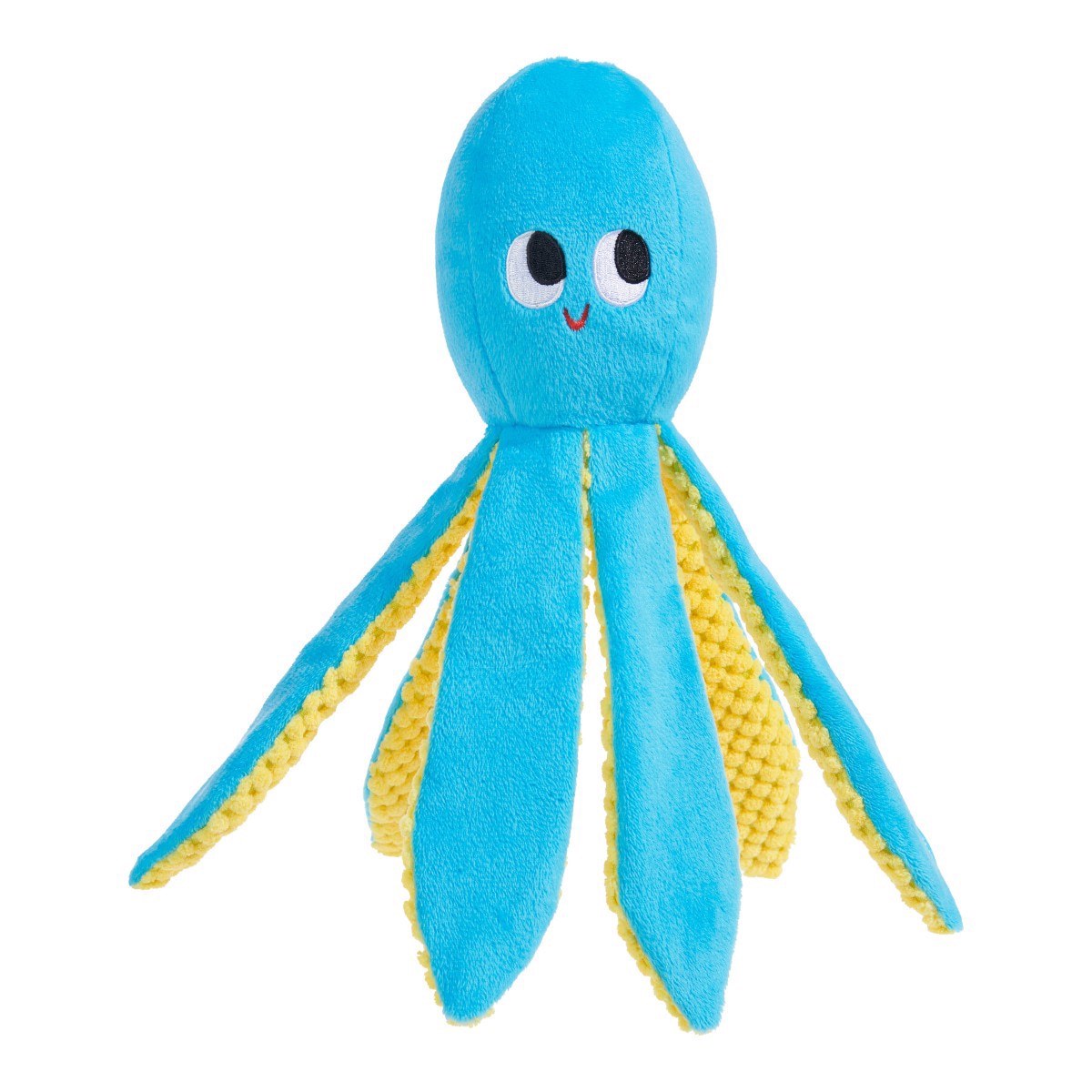 slide 1 of 9, BARK Odd Otto blue octopus plush dog toy ALL, 1 ct