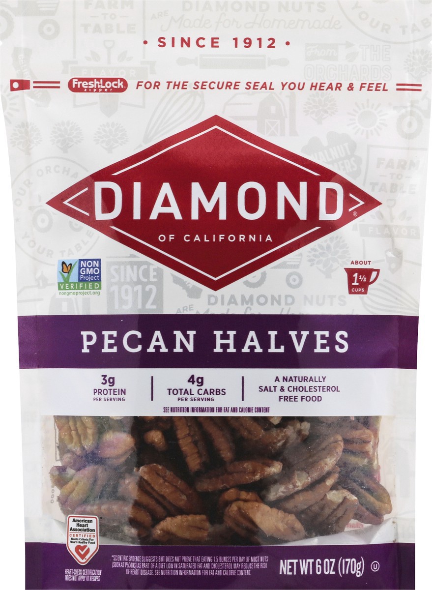 slide 4 of 9, Diamond of California Halves Pecan 6 oz, 6 oz