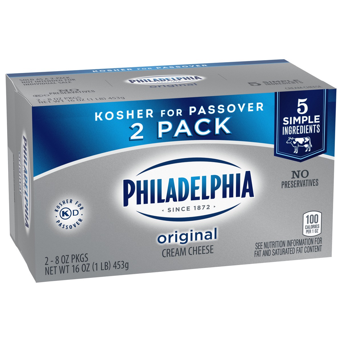 slide 3 of 13, Philadelphia Original Cream Cheese, 2 ct Pack, 8 oz Brick, 2 ct