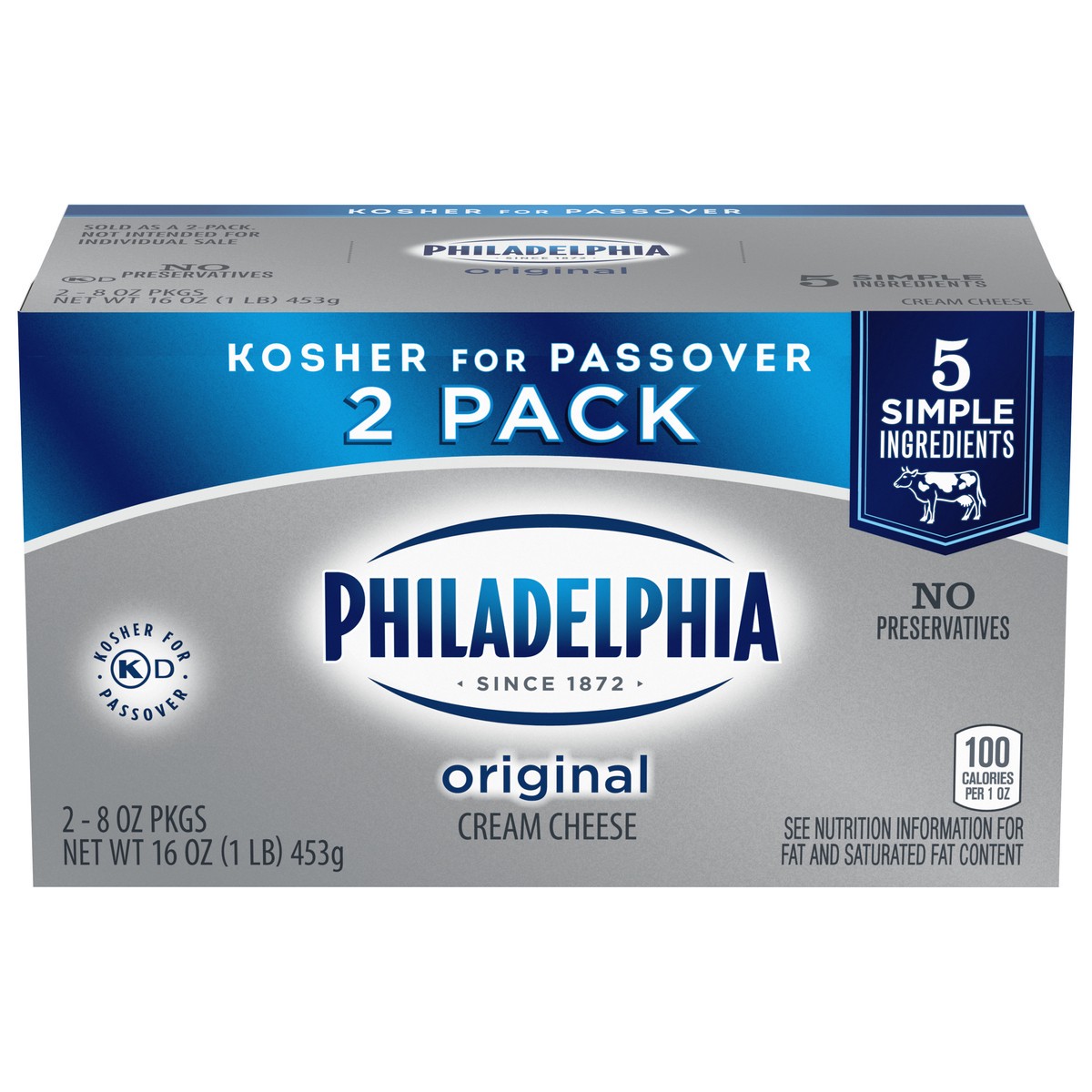 slide 4 of 13, Philadelphia Original Cream Cheese, 2 ct Pack, 8 oz Brick, 2 ct