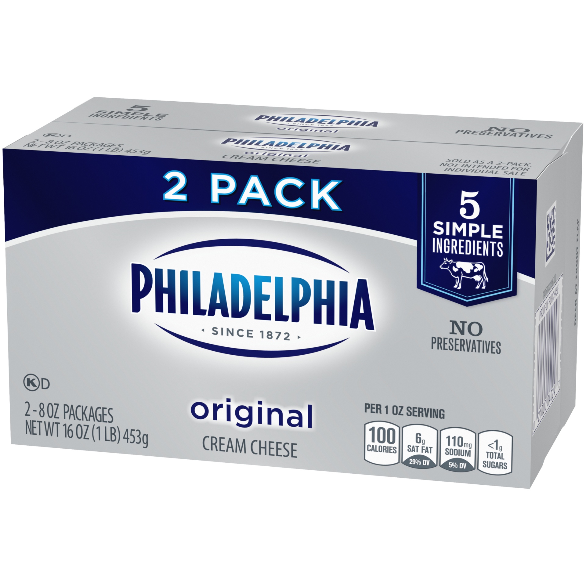 Philadelphia Original Cream Cheese Pack Bricks 2 Ct; 8 Oz | Shipt