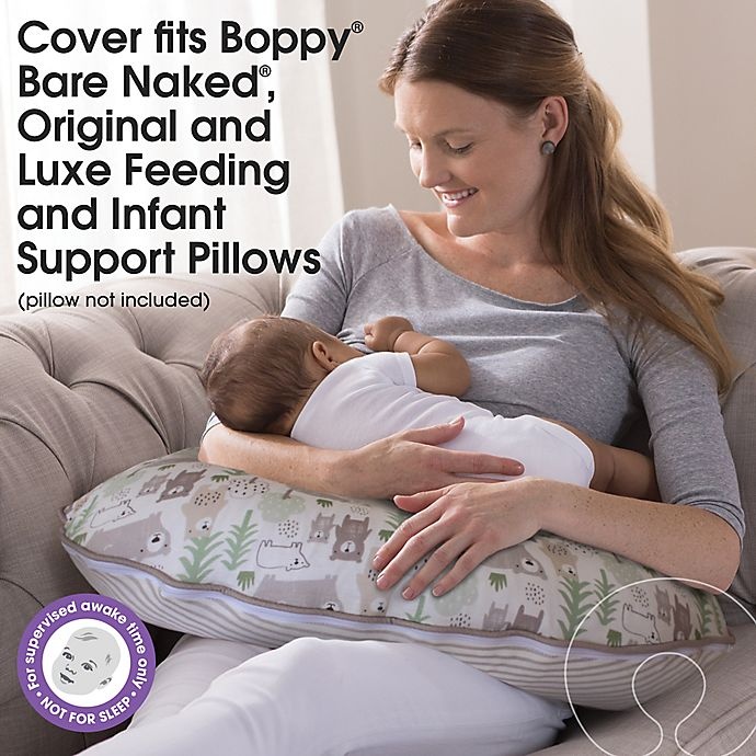slide 6 of 6, Boppy Organic Cotton Nursing Pillow Cover - Taupe Bear, 1 ct