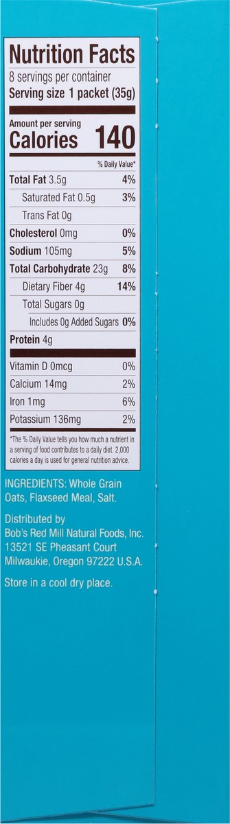 slide 3 of 9, Bob's Red Mill Instant Classic Oatmeal 8 - 1.23 oz Packets, 8 ct