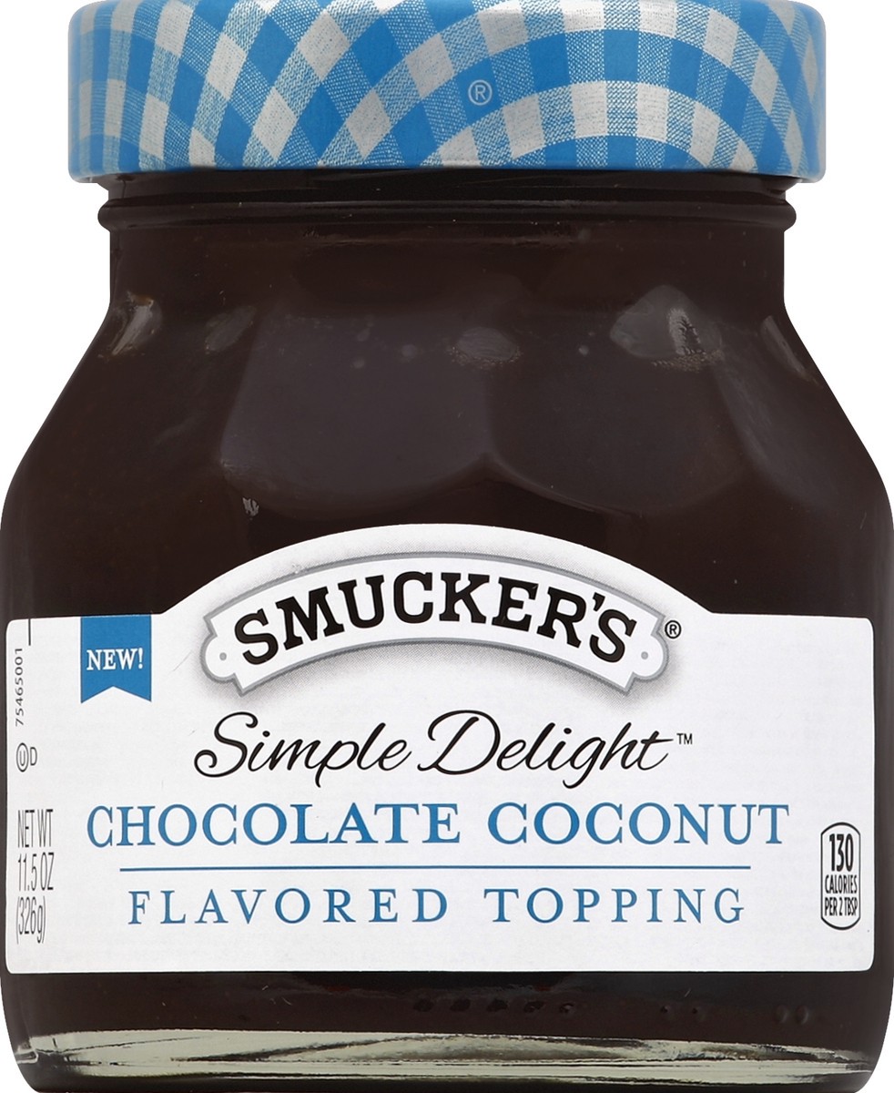 slide 5 of 7, Smucker's Simple Delight Chocolate Coconut Flavored Topping, 11.5 oz