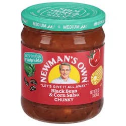 Newman's Own Chunky Medium Black Bean & Corn Salsa 16 oz
