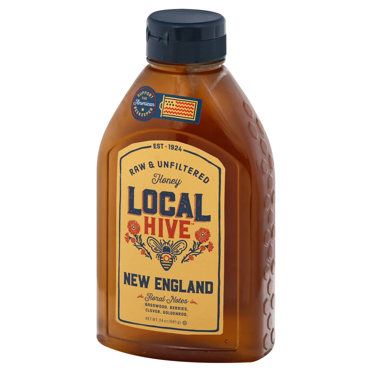 slide 2 of 4, Local Hive Raw & Unfiltered New England Honey 24 oz, 24 oz