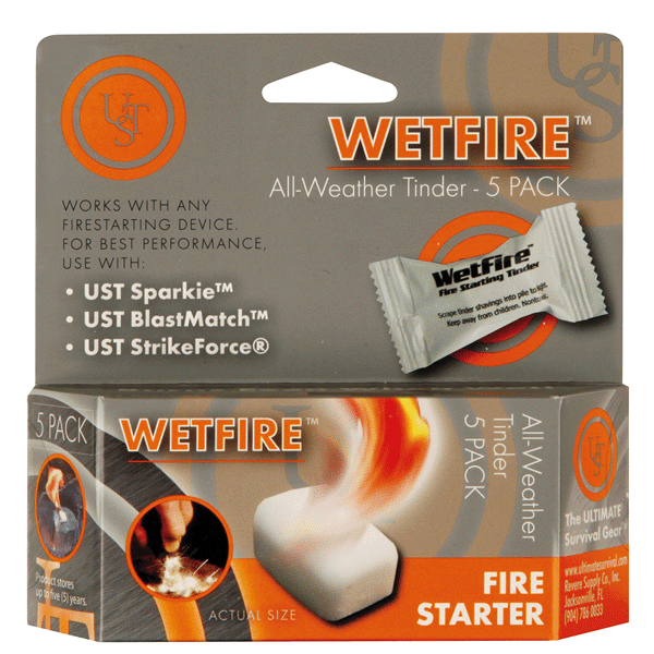 slide 1 of 1, UST Brands WetFire Tinder, 5 ct