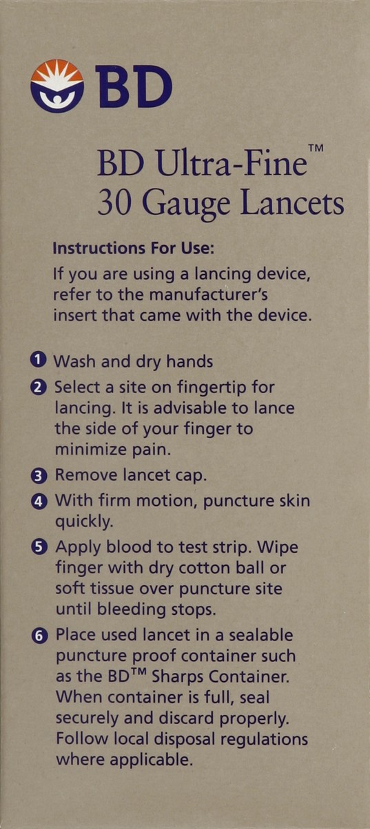 slide 2 of 5, BD Ultra-Fine II 30 Gauge Single-Use Lancets, 200 ct