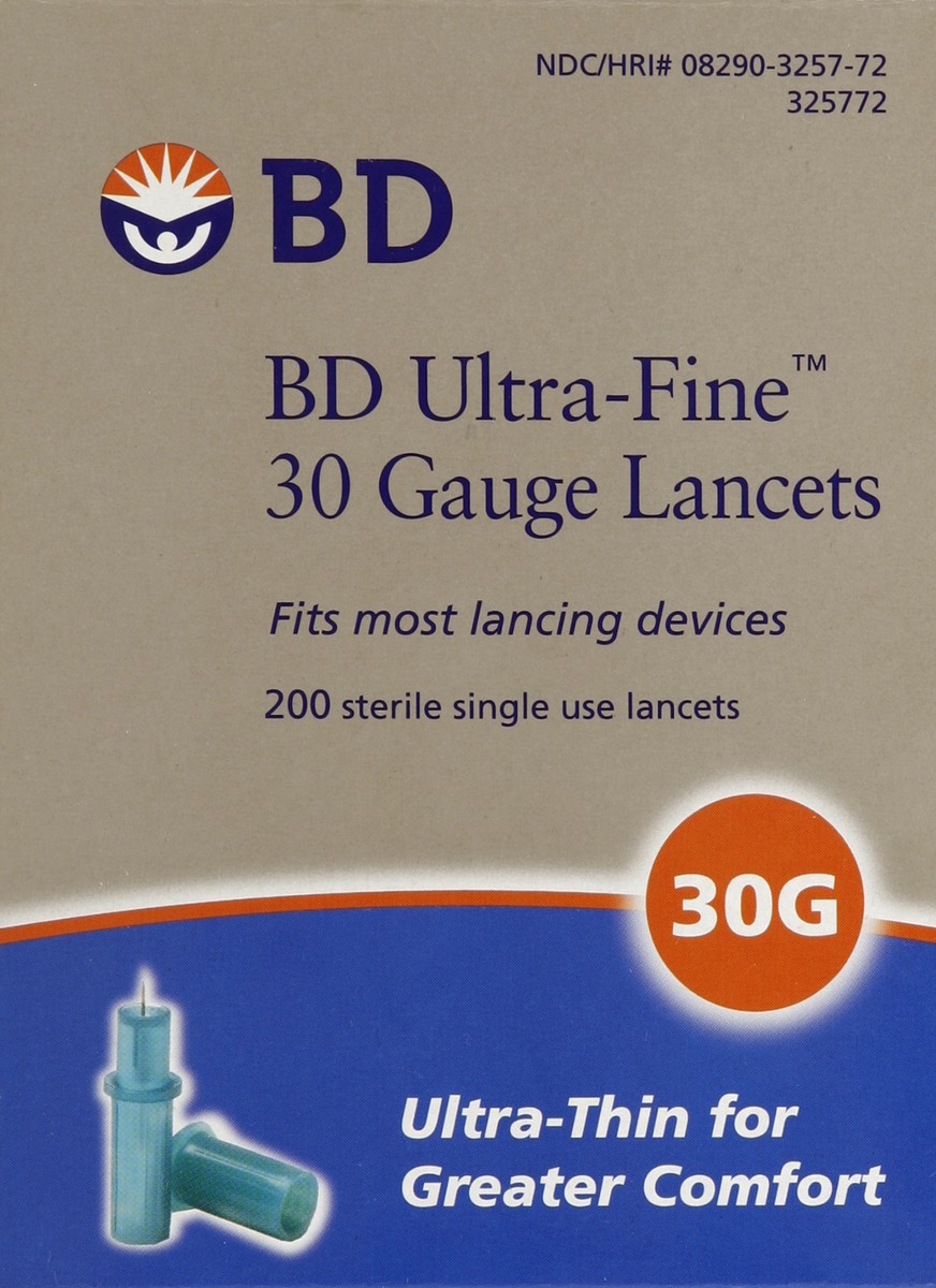 slide 3 of 5, BD Ultra-Fine II 30 Gauge Single-Use Lancets, 200 ct