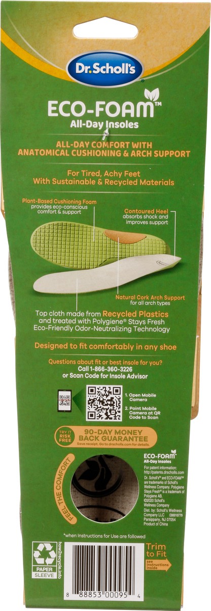 slide 10 of 11, Dr. Scholl's Eco-Foam Women (6-10) All-Day Insoles 1 ea, 1 ct