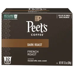Peet's Coffee French Roast Dark Roast Single Serve Coffee Pods - 32 ct Carton