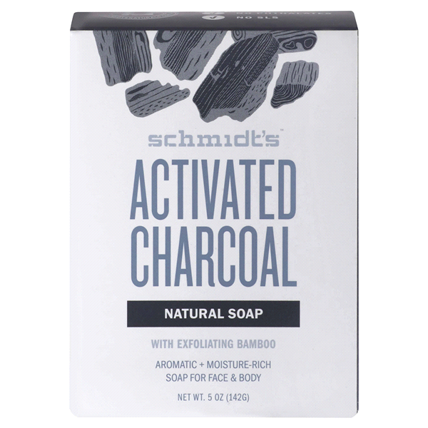 slide 1 of 2, Schmidt's Activated Charcoal Bar Soap, 5 oz