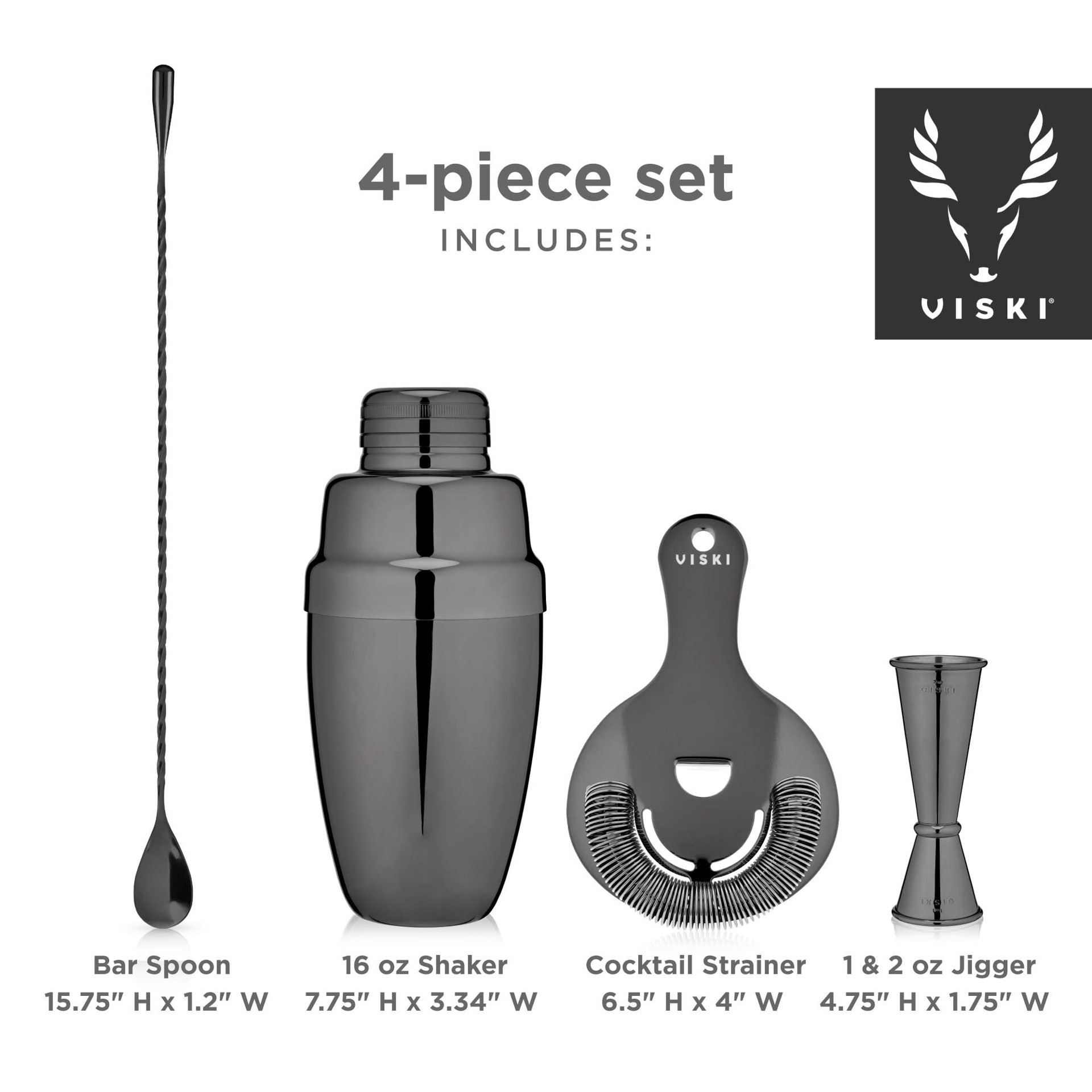 slide 5 of 5, Viski Cocktail Shaker Set, 4 ct