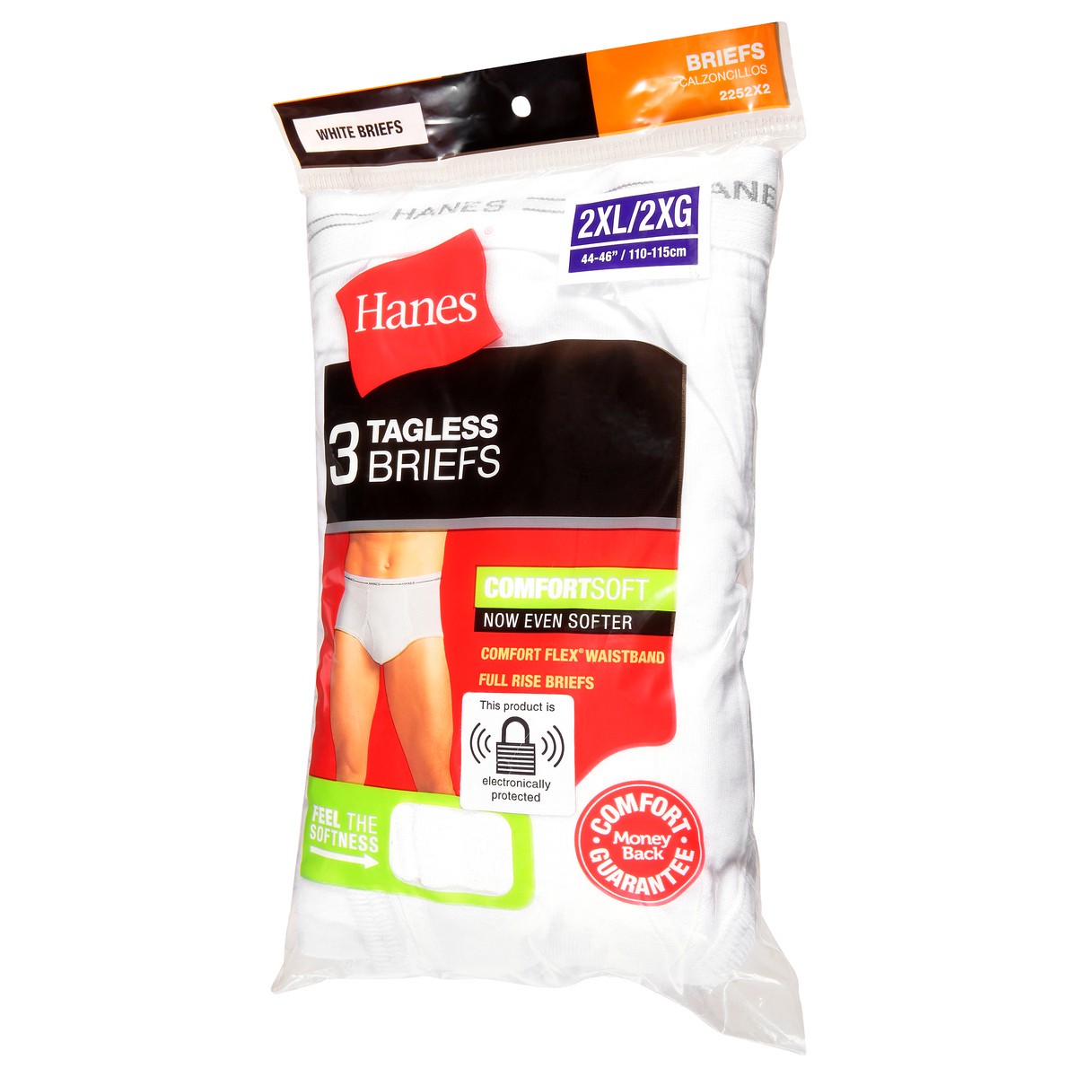 slide 4 of 4, Hanes 2XL White Tagless Briefs 3 ea, 3 pair