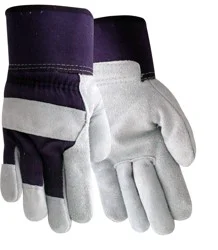 Red Steer Glove Company Suede Cowhide Leather Palm Women's Gloves - Purple