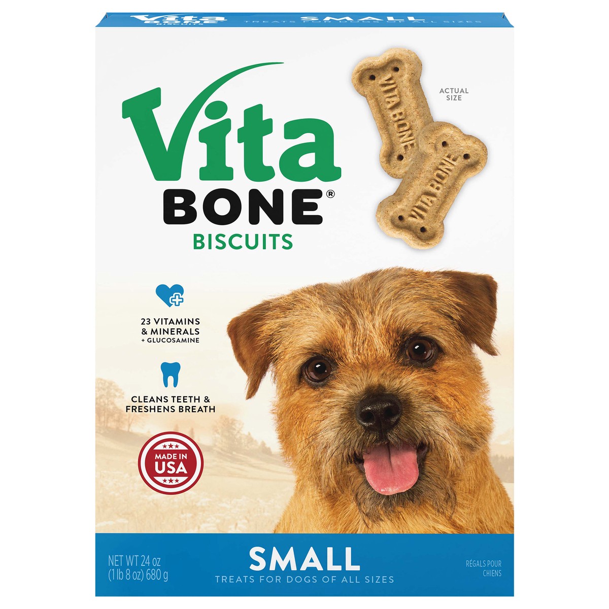 slide 1 of 9, Vita Bone Biscuits Treats for Dogs Small 24 oz, 24 oz