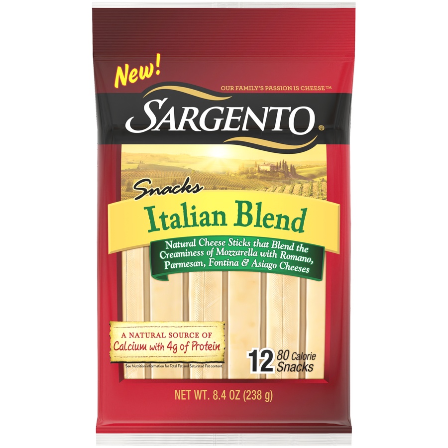 slide 1 of 1, Sargento Italian Blend Cheese Sticks, 8.4 oz