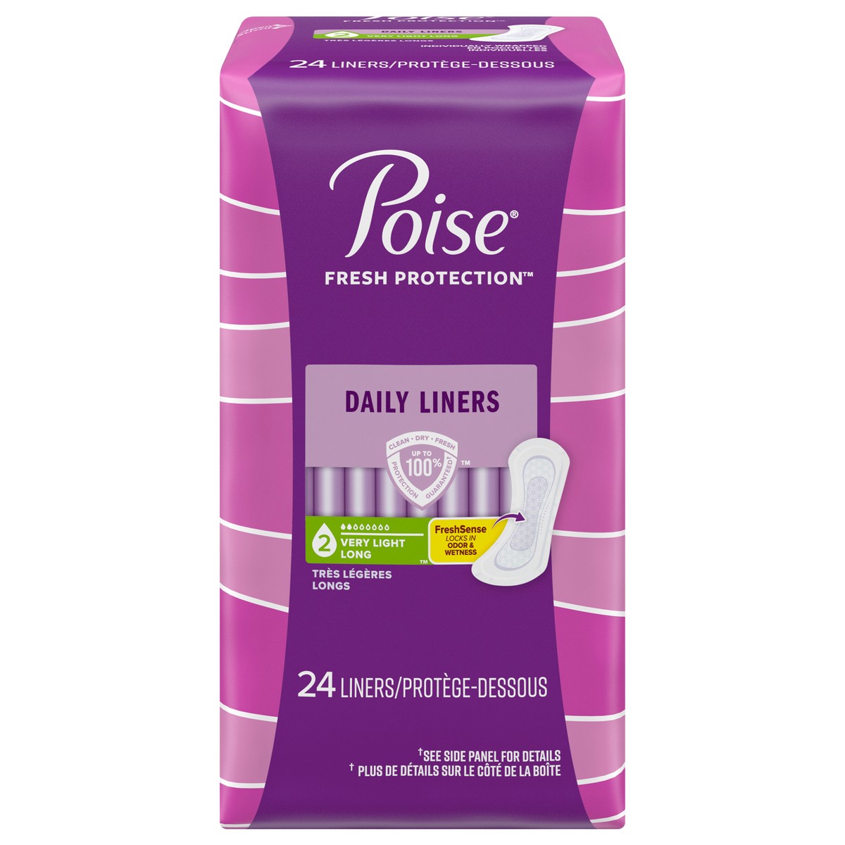 slide 1 of 5, Poise Daily Incontinence Panty Liners, 2 Drop Very Light Absorbency, Long, 24 Count of Pantiliners, 24 ct