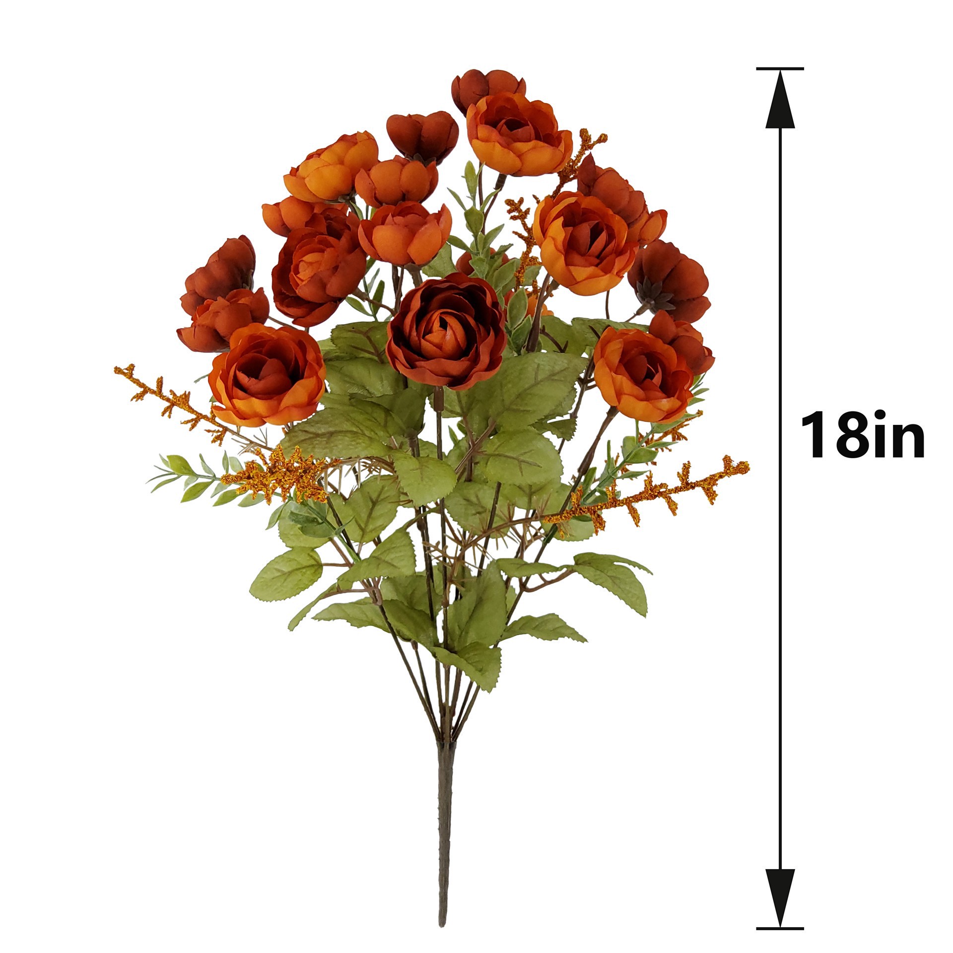 slide 2 of 3, 18" Orange Ranunculus Deluxe Bush By Ashland, 18 in