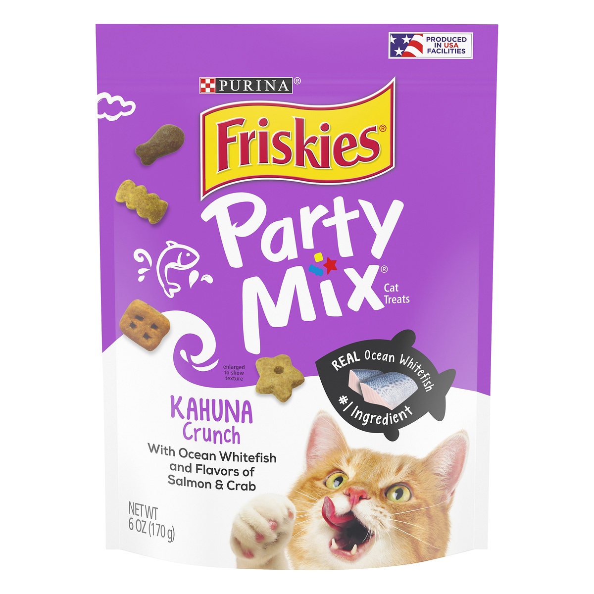 slide 1 of 1, Purina Friskies Party Mix Crunch Kahuna Cat Treats, 6 oz