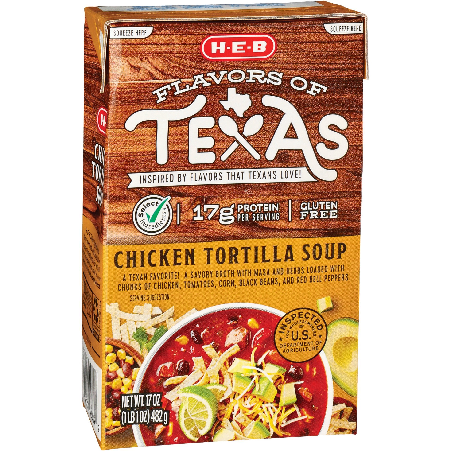 slide 1 of 1, H-E-B Chicken Tortilla Soup, 17 oz
