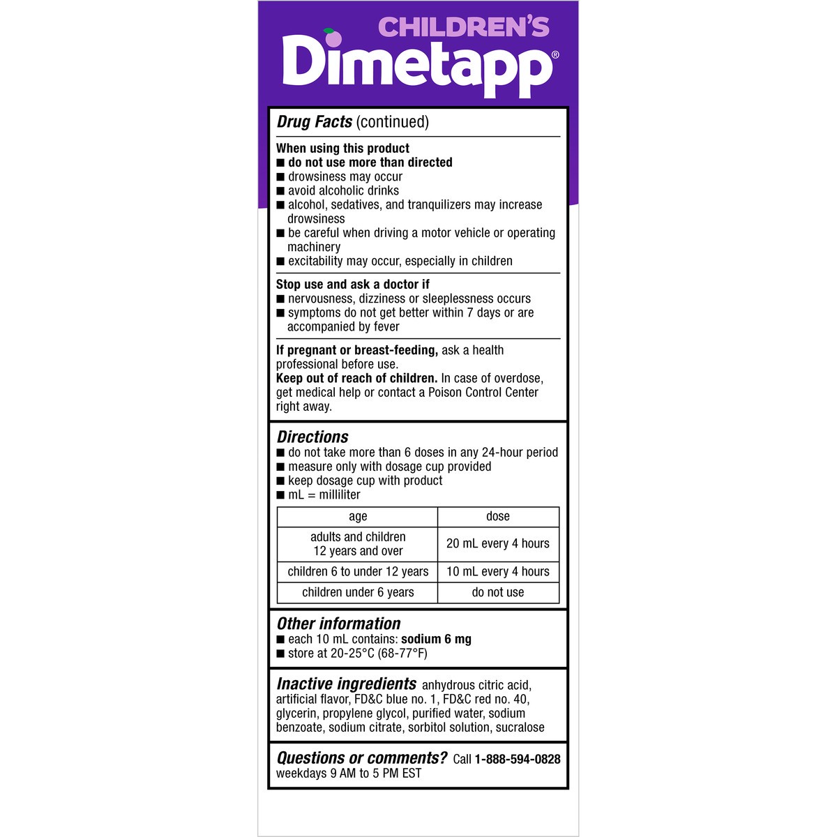 slide 6 of 9, Dimetapp Cold & Allergy, Grape Flavor, Alcohol-Free, 8 fl oz
