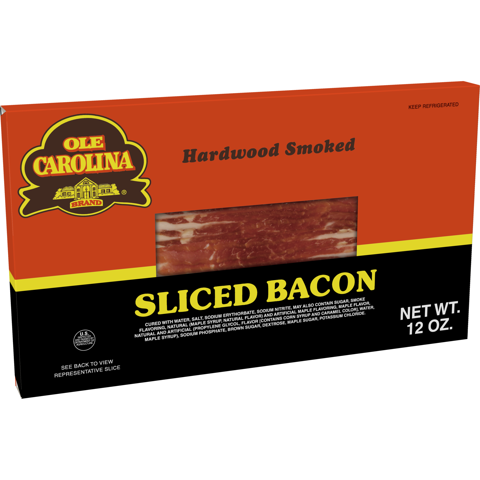 slide 3 of 10, OLD CAROLINA Sliced Bacon, Hardwood Smoked, 340.19 g